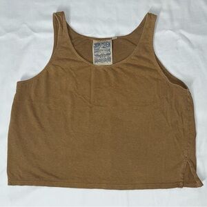 Women’s Jungmaven Hemp Cropped Tank Top Organic Cotton Minimalist Sz S, Brown
